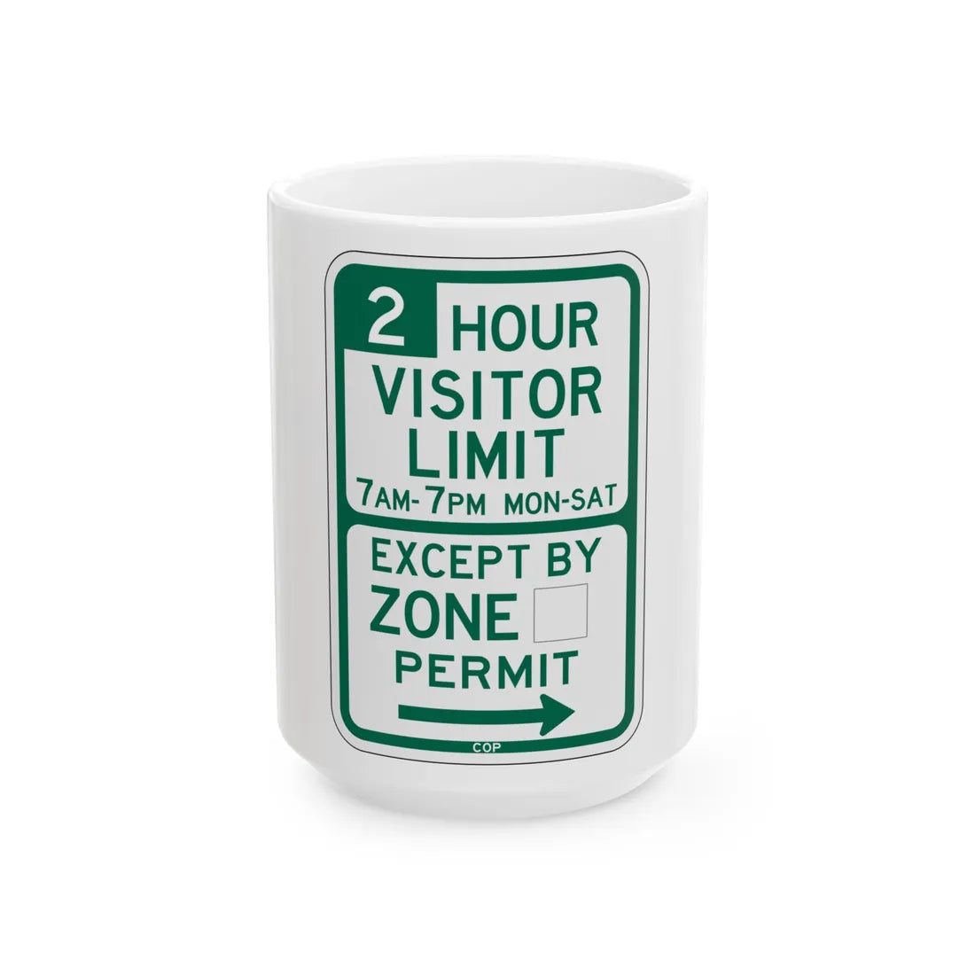 PBOT Road sign P4452R (Oregon) (Road Sign) White Coffee Mug 15oz - Go Mug Yourself