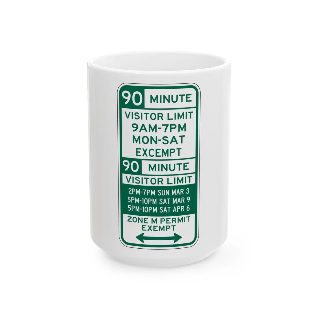 PBOT Road sign P4453D (Oregon) (Road Sign) White Coffee Mug 15oz - Go Mug Yourself