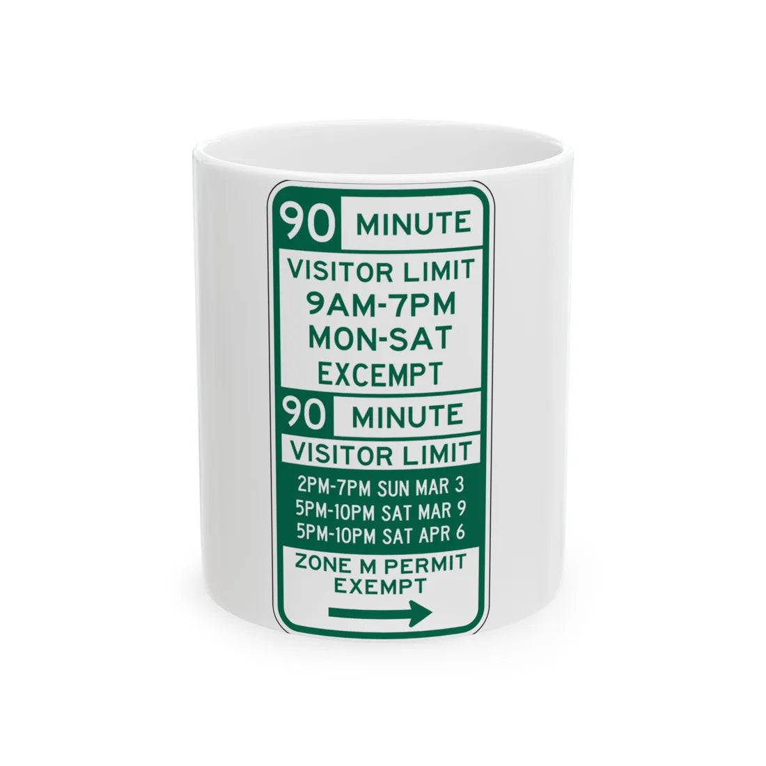 PBOT Road sign P4453R (Oregon) (Road Sign) White Coffee Mug 11oz - Go Mug Yourself