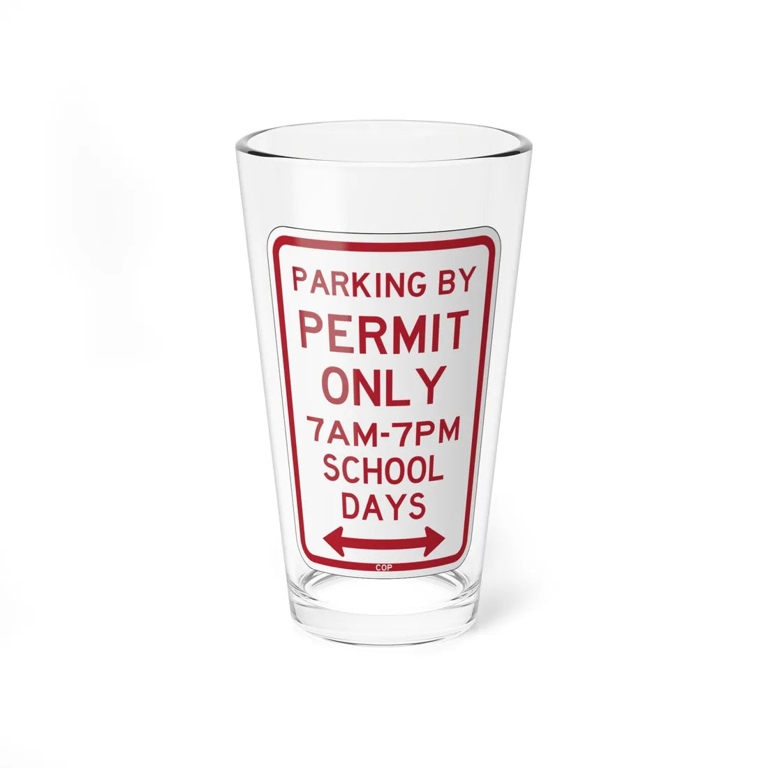 PBOT Road sign P4456D (Oregon) (Road Sign) Pint Glass 16oz - Go Mug Yourself