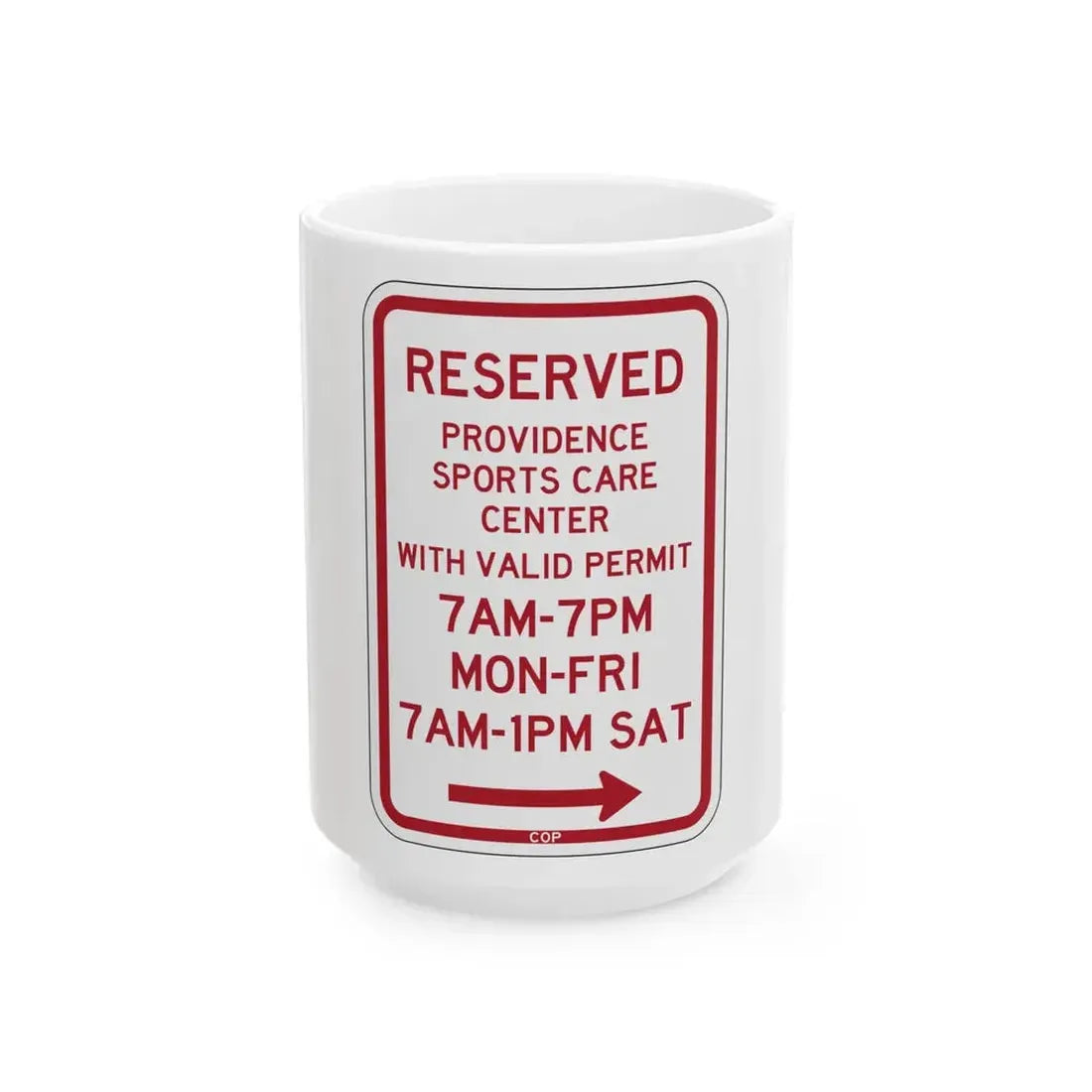 PBOT Road sign P4459R (Oregon) (Road Sign) White Coffee Mug 15oz - Go Mug Yourself