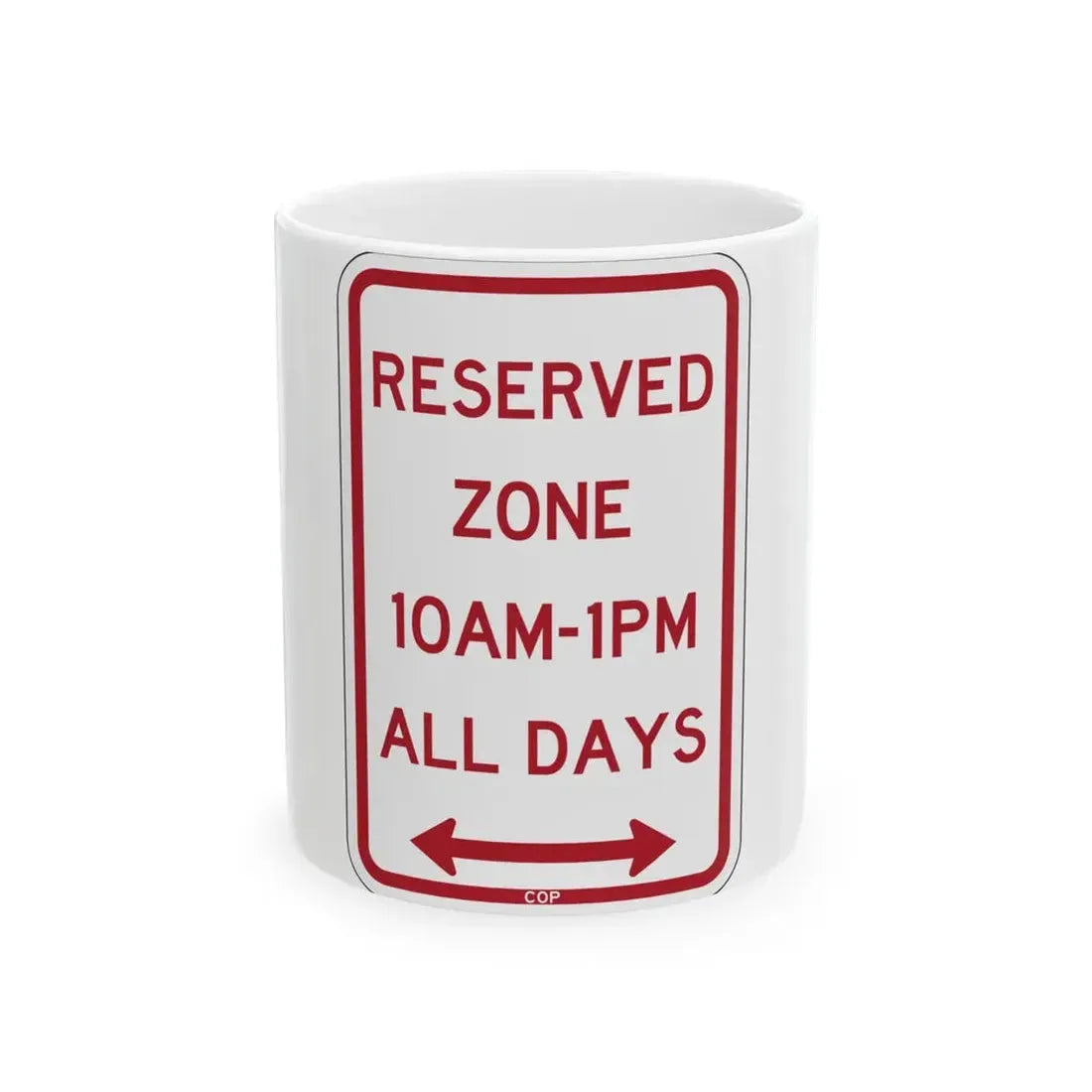 PBOT Road sign P4490AD (Oregon) (Road Sign) White Coffee Mug 11oz - Go Mug Yourself