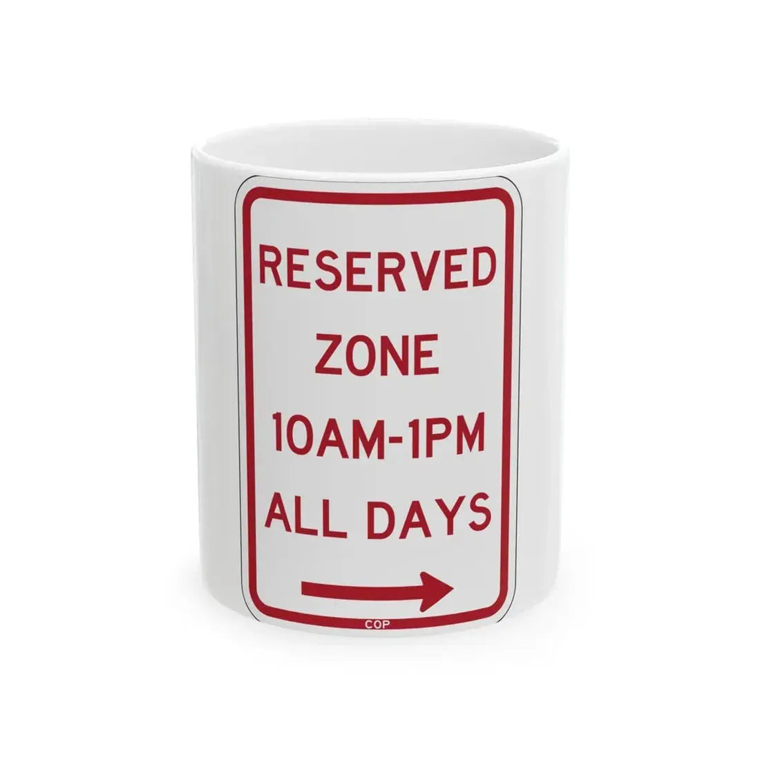 PBOT Road sign P4490AR (Oregon) (Road Sign) White Coffee Mug 11oz - Go Mug Yourself