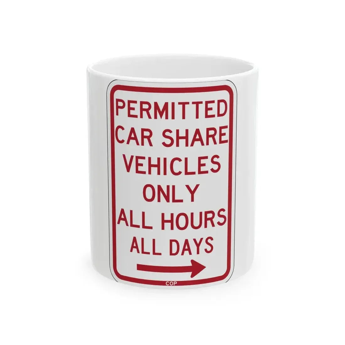 PBOT Road sign P4500L (Oregon) (Road Sign) White Coffee Mug 11oz - Go Mug Yourself