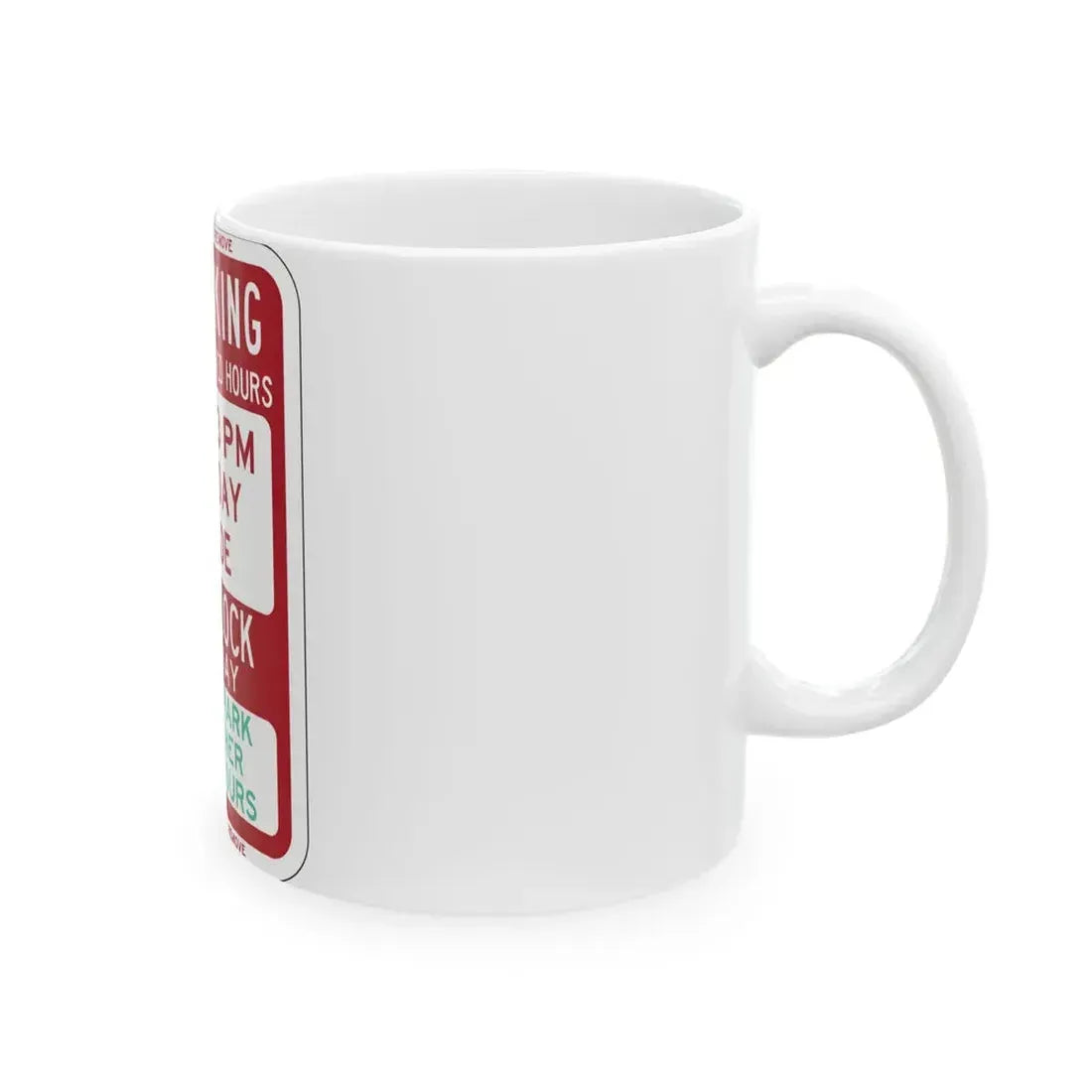 PBOT Road sign P6250 (Oregon) (Road Sign) White Coffee Mug - Go Mug Yourself