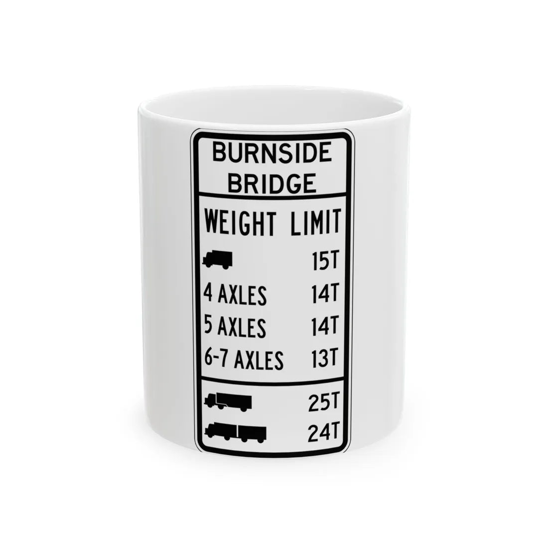 PBOT Road sign R6347 (Oregon) (Road Sign) White Coffee Mug 11oz - Go Mug Yourself