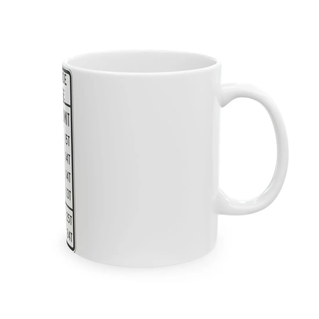 PBOT Road sign R6347 (Oregon) (Road Sign) White Coffee Mug - Go Mug Yourself