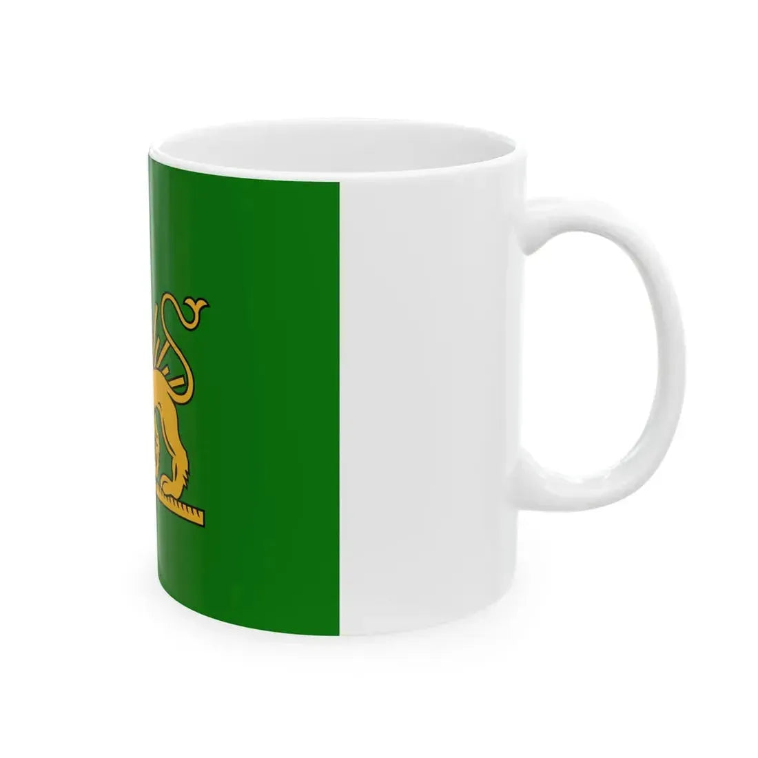 Peace Flag of Fath Ali Shah with sword (Iran) White Coffee Mug - Go Mug Yourself