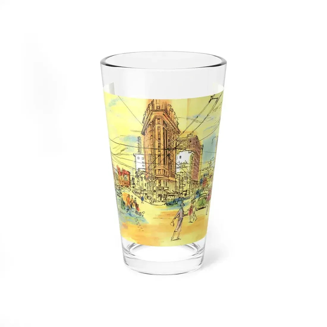 Peachtree Street, Atlanta, Esquire magazine, November 1955 (Magazine Illustration) Pint Glass 16oz 16oz - Go Mug Yourself