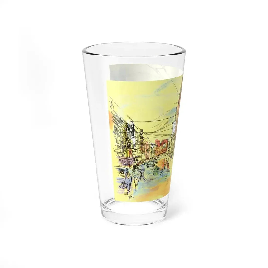 Peachtree Street, Atlanta, Esquire magazine, November 1955 (Magazine Illustration) Pint Glass 16oz - Go Mug Yourself