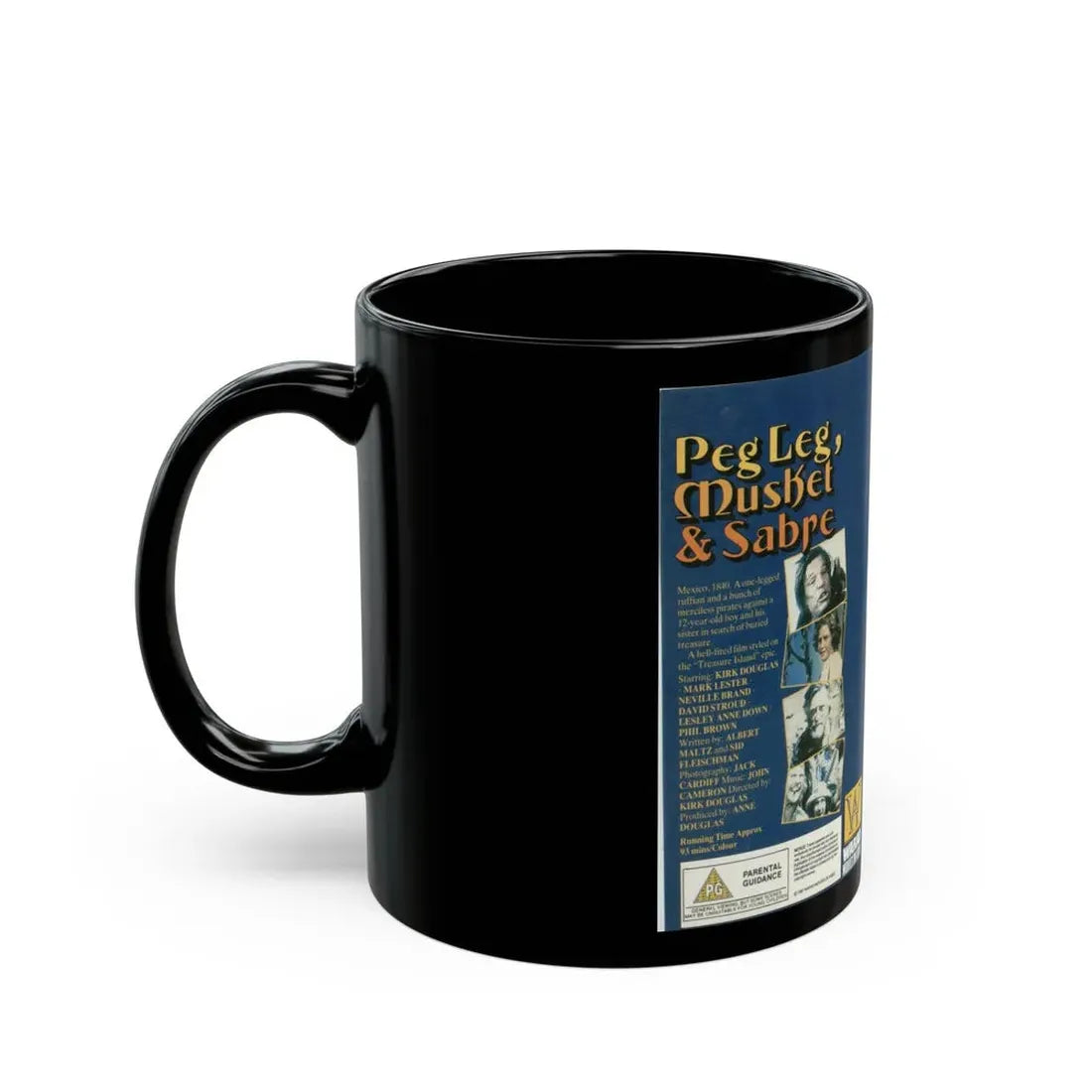PEG LEG MUSKET AND SABRE (VHS COVER) - Black Coffee Mug - Go Mug Yourself