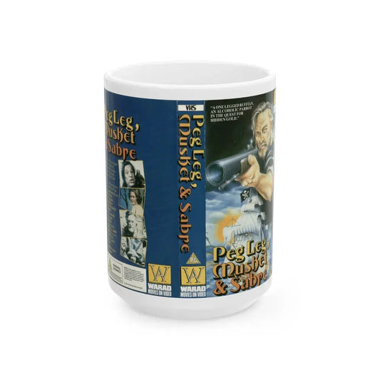 PEG LEG MUSKET AND SABRE (VHS COVER) - White Coffee Mug 15oz - Go Mug Yourself