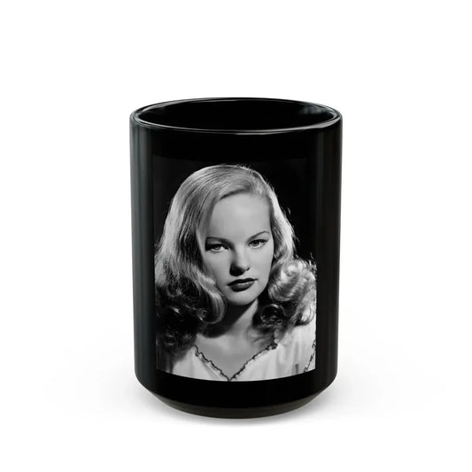 Peggy Cummins #08 (Vintage Female Icon) Black Coffee Mug 15oz - Go Mug Yourself