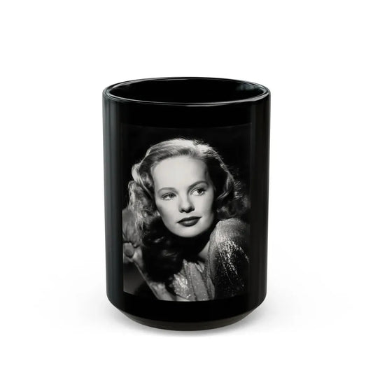 Peggy Cummins #09 (Vintage Female Icon) Black Coffee Mug 15oz - Go Mug Yourself