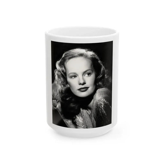 Peggy Cummins #09 (Vintage Female Icon) White Coffee Mug 15oz - Go Mug Yourself