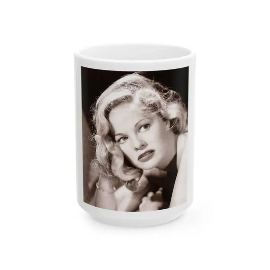 Peggy Cummins #14 (Vintage Female Icon) White Coffee Mug 15oz - Go Mug Yourself