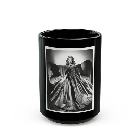 Peggy Cummins #23 (Vintage Female Icon) Black Coffee Mug 15oz - Go Mug Yourself