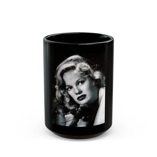 Peggy Cummins #24 (Vintage Female Icon) Black Coffee Mug 15oz - Go Mug Yourself