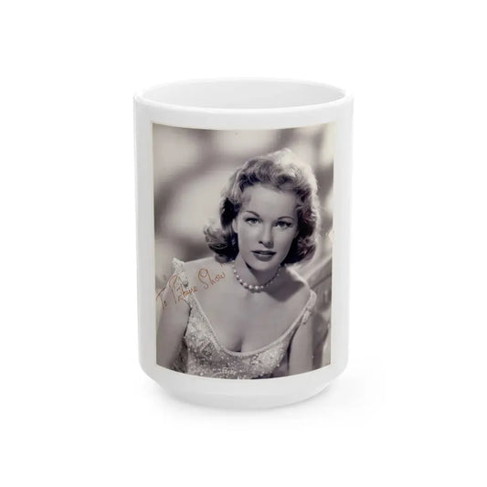 Peggy Cummins #31 (Vintage Female Icon) White Coffee Mug 15oz - Go Mug Yourself
