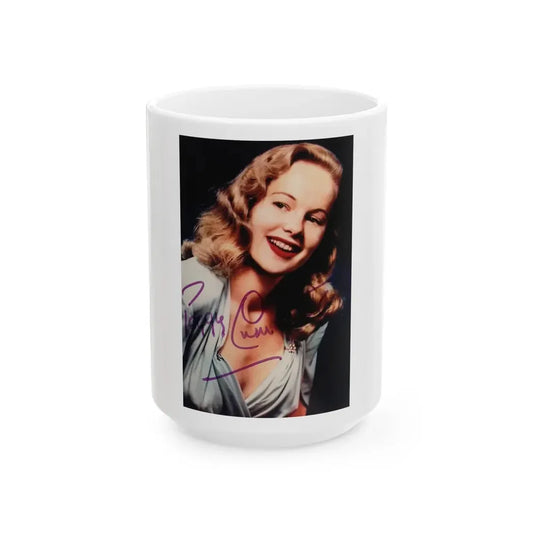 Peggy Cummins #32 (Vintage Female Icon) White Coffee Mug 15oz - Go Mug Yourself