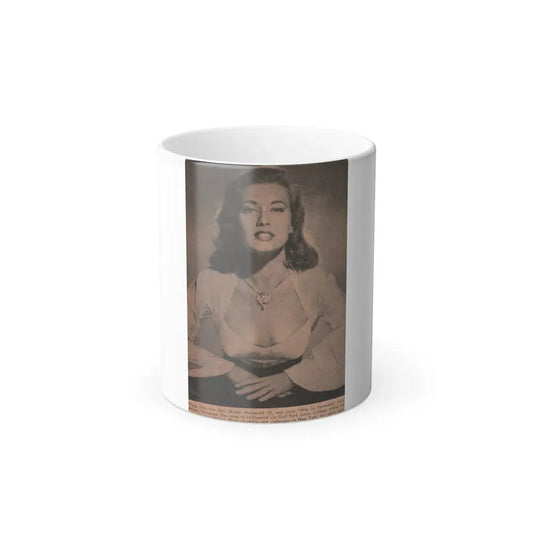 Peggy Dow #63 - 4x6 Early 50's B&W Glamour Photo Magazine Clipping (Vintage Female Icon) Color Changing Mug 11oz Default Title 11oz - Go Mug Yourself