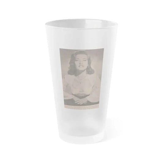 Peggy Dow #63 - 4x6 Early 50's B&W Glamour Photo Magazine Clipping (Vintage Female Icon) Frosted Pint Glass 16oz 16oz Frosted - Go Mug Yourself