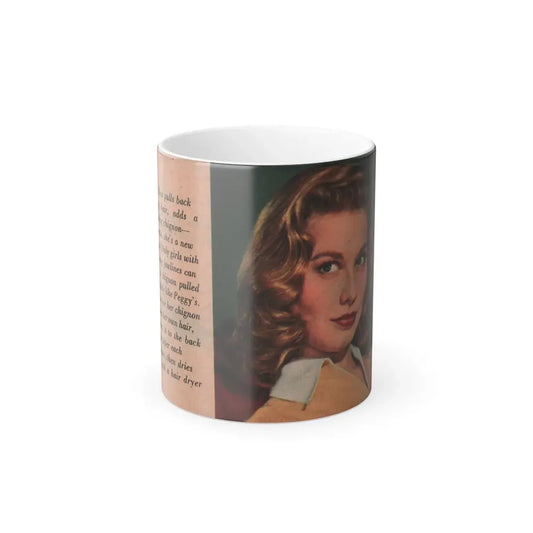 Peggy Dow #66 - 3x4.5 Early 50's Color Glamour Protrait Photos from Magazine Clipping (Vintage Female Icon) Color Changing Mug 11oz 11oz - Go Mug Yourself