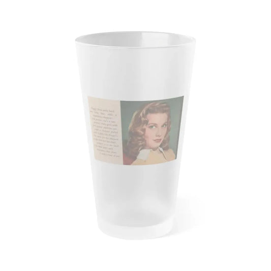 Peggy Dow #66 - 3x4.5 Early 50's Color Glamour Protrait Photos from Magazine Clipping (Vintage Female Icon) Frosted Pint Glass 16oz 16oz Frosted - Go Mug Yourself