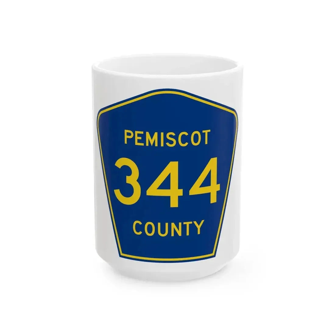 Pemiscot County 344 (Missouri) (Road Sign) White Coffee Mug 15oz - Go Mug Yourself