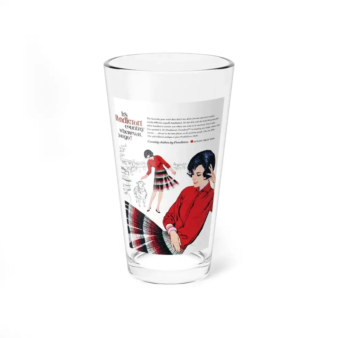 Pendleton ad, 1961 (Magazine Illustration) Pint Glass 16oz 16oz - Go Mug Yourself