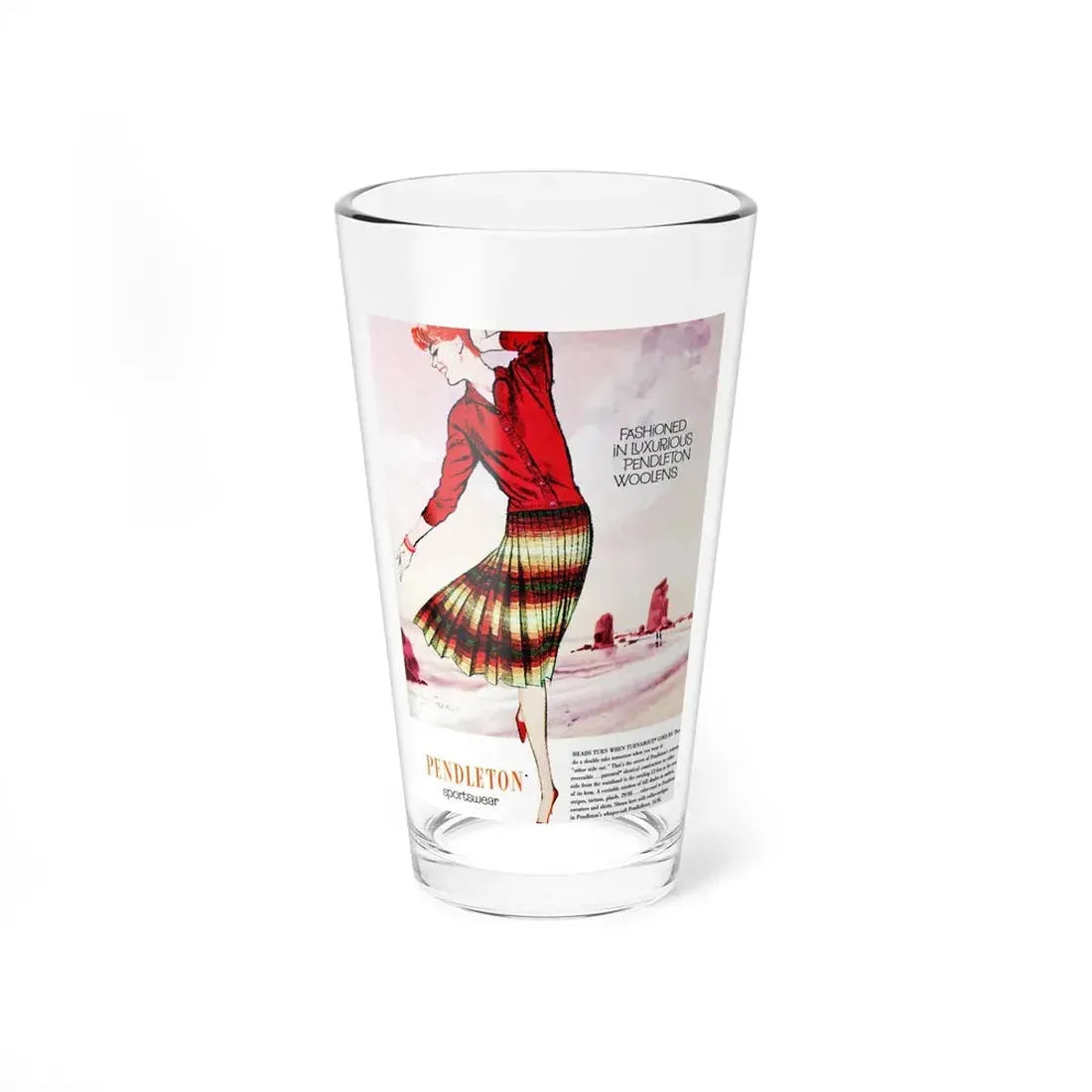 Pendleton Sportswear ad, 1959 (Magazine Illustration) Pint Glass 16oz 16oz - Go Mug Yourself