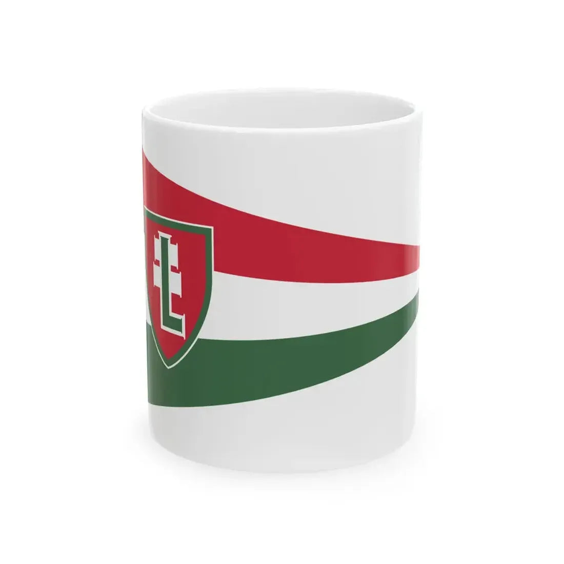 Pennant of the Levente Headquarters of Miklosvar District (Hungary) White Coffee Mug 11oz - Go Mug Yourself