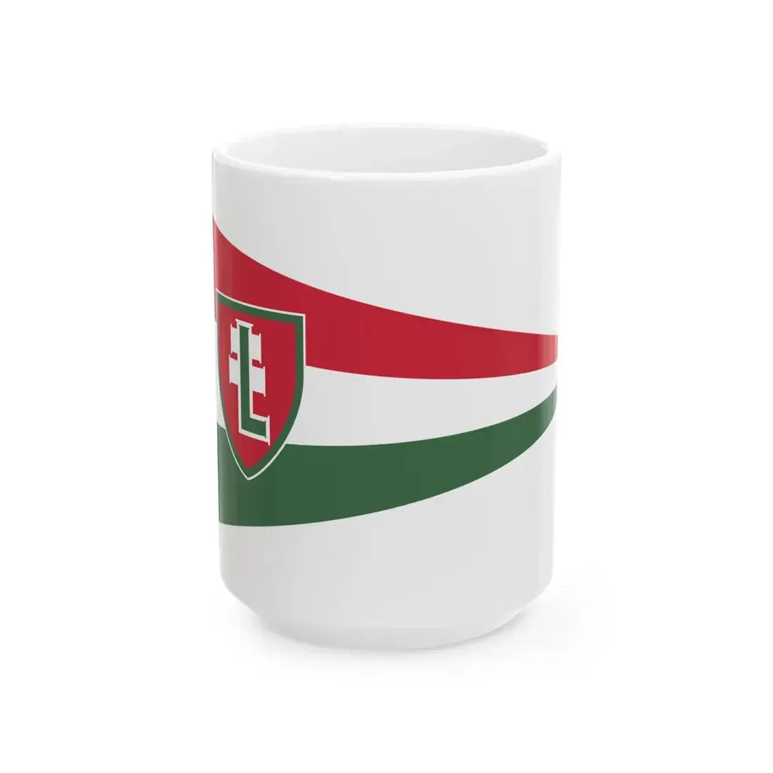 Pennant of the Levente Headquarters of Miklosvar District (Hungary) White Coffee Mug 15oz - Go Mug Yourself