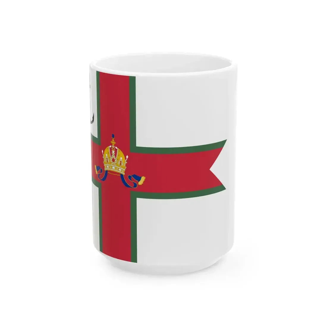 Pennant of the Rear Commodore of the Imperial and Royal Yacht Squadron Transleithania (Hungary) White Coffee Mug 15oz - Go Mug Yourself