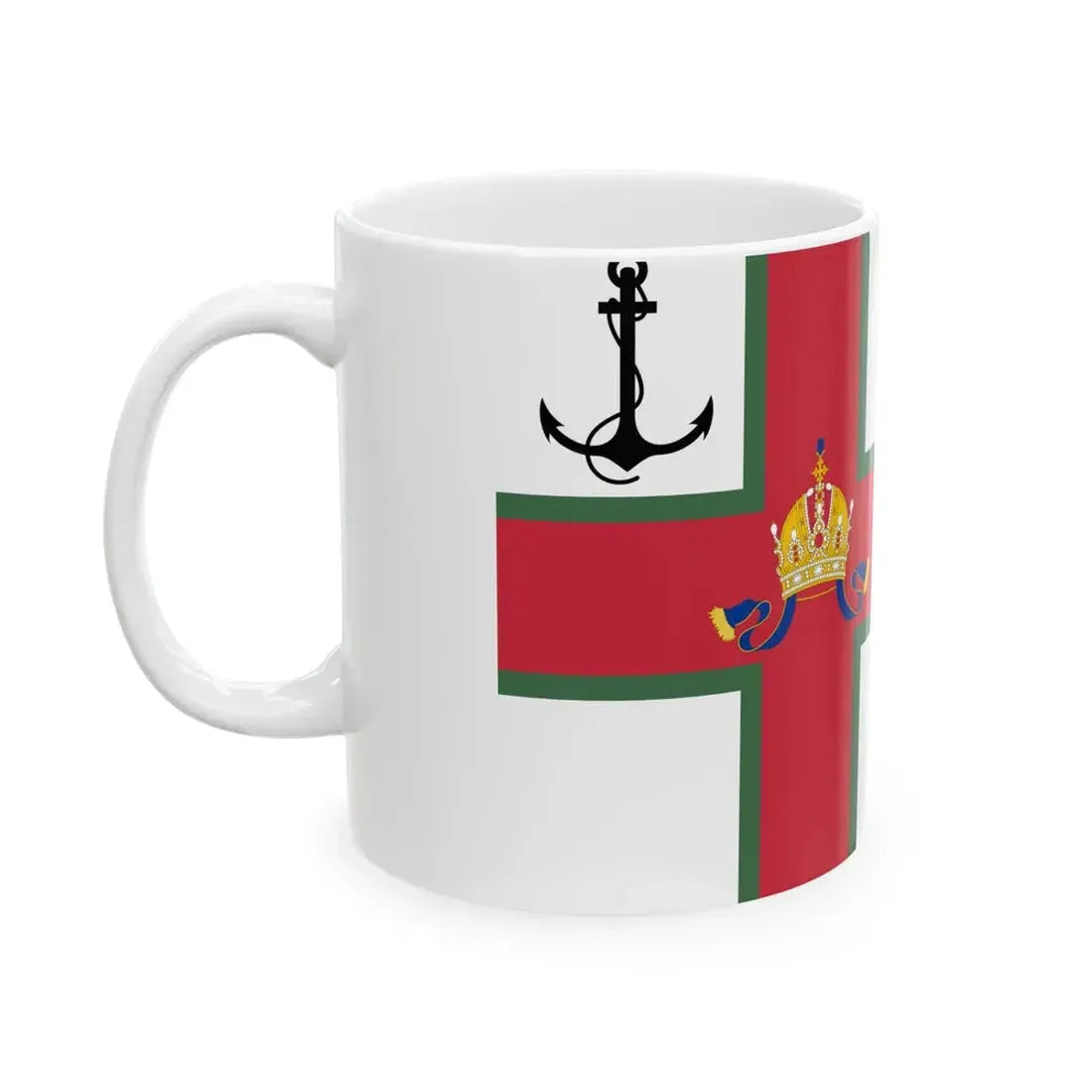Pennant of the Rear Commodore of the Imperial and Royal Yacht Squadron Transleithania (Hungary) White Coffee Mug - Go Mug Yourself