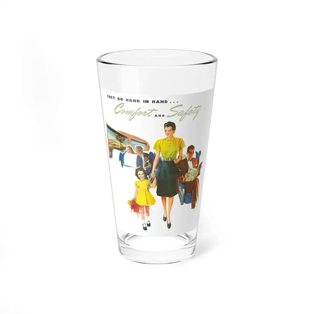 Pennsylvania Railroad advertisement, 1946 (Magazine Illustration) Pint Glass 16oz 16oz - Go Mug Yourself