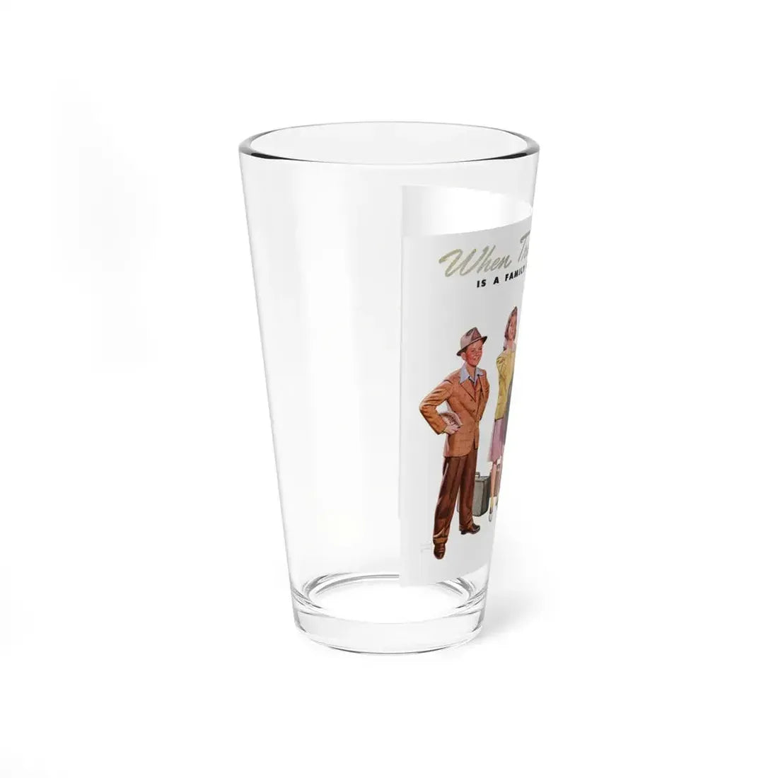 Pennsylvania Railroad advt, Holiday magazine, March 1946 (Magazine Illustration) Pint Glass 16oz - Go Mug Yourself