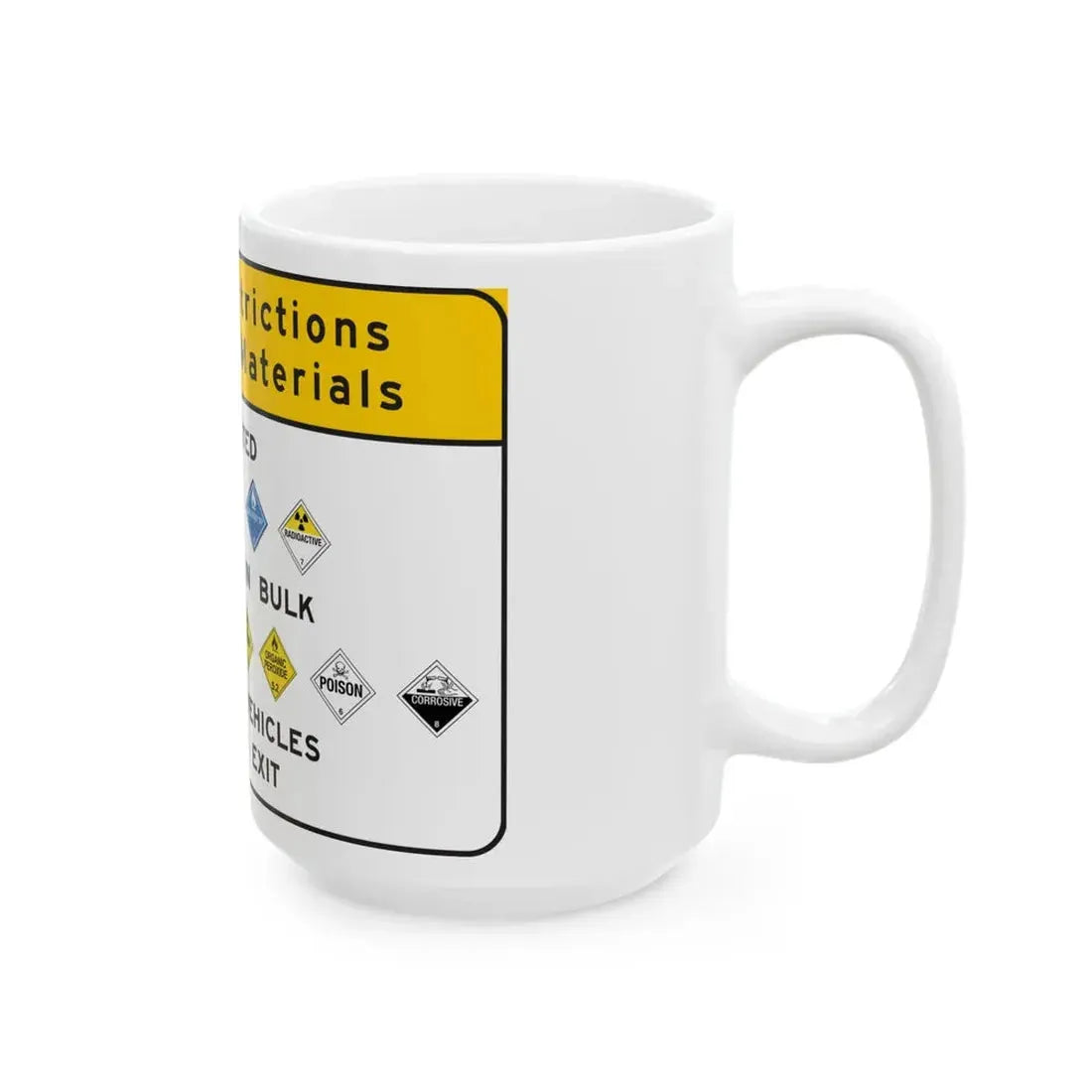 Pennsylvania Tunnel Hazmat Restrictions Sign (Pennsylvania) (Road Sign) White Coffee Mug - Go Mug Yourself