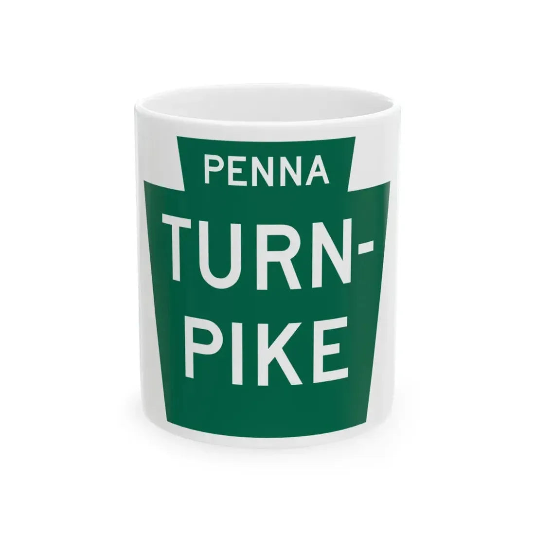 Pennsylvania Turnpike logo (Pennsylvania) (Road Sign) White Coffee Mug 11oz - Go Mug Yourself