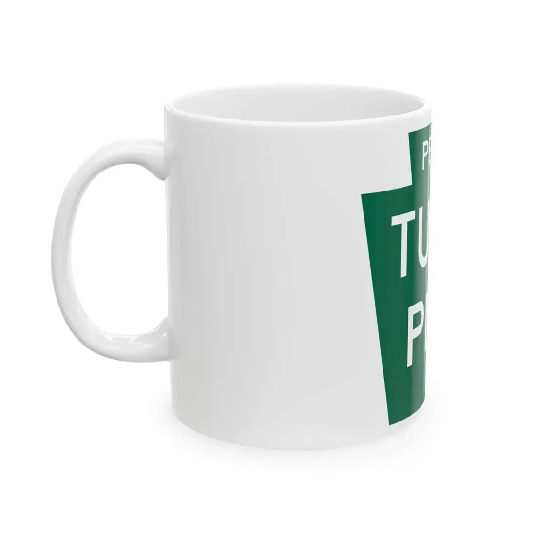 Pennsylvania Turnpike logo (Pennsylvania) (Road Sign) White Coffee Mug - Go Mug Yourself