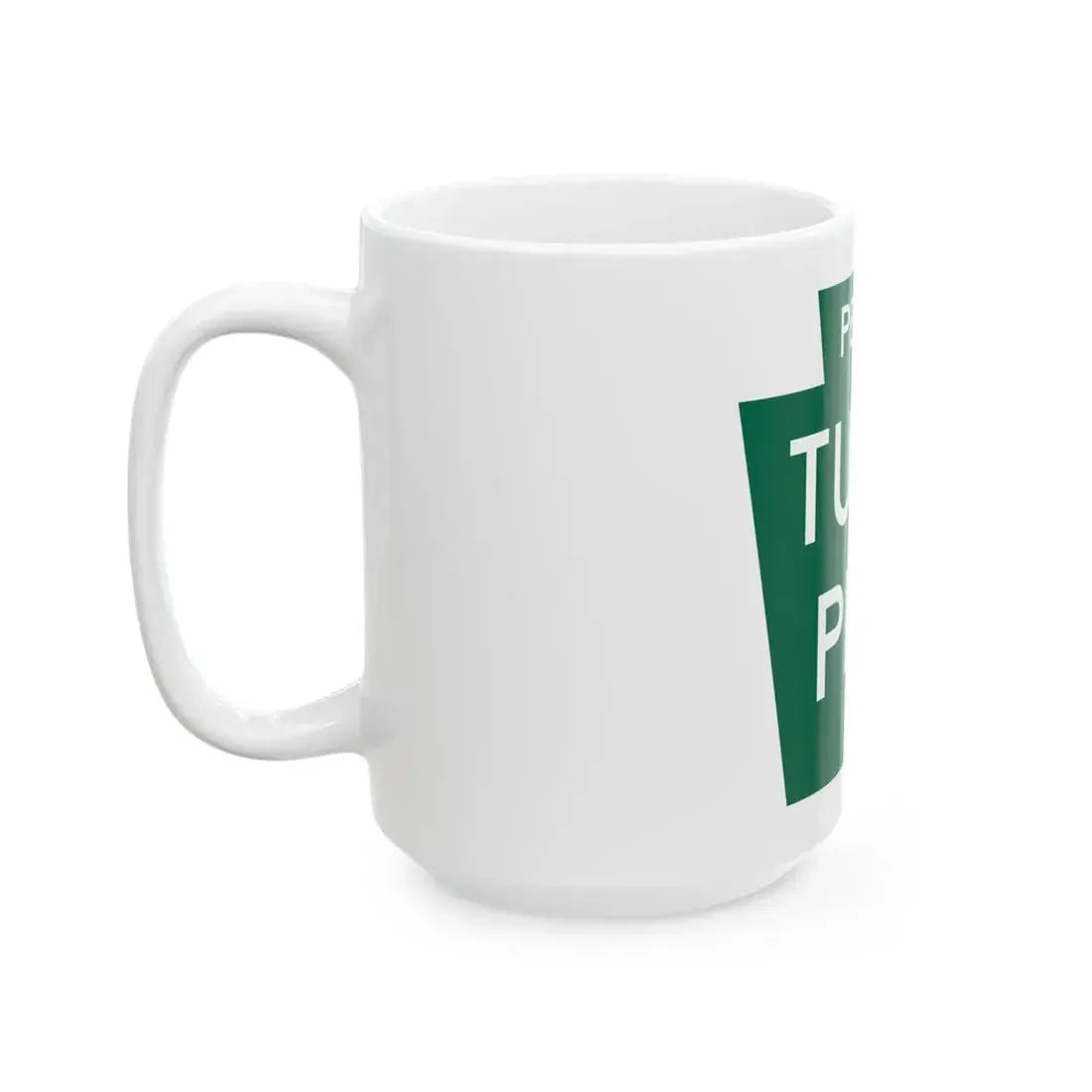 Pennsylvania Turnpike logo (Pennsylvania) (Road Sign) White Coffee Mug - Go Mug Yourself