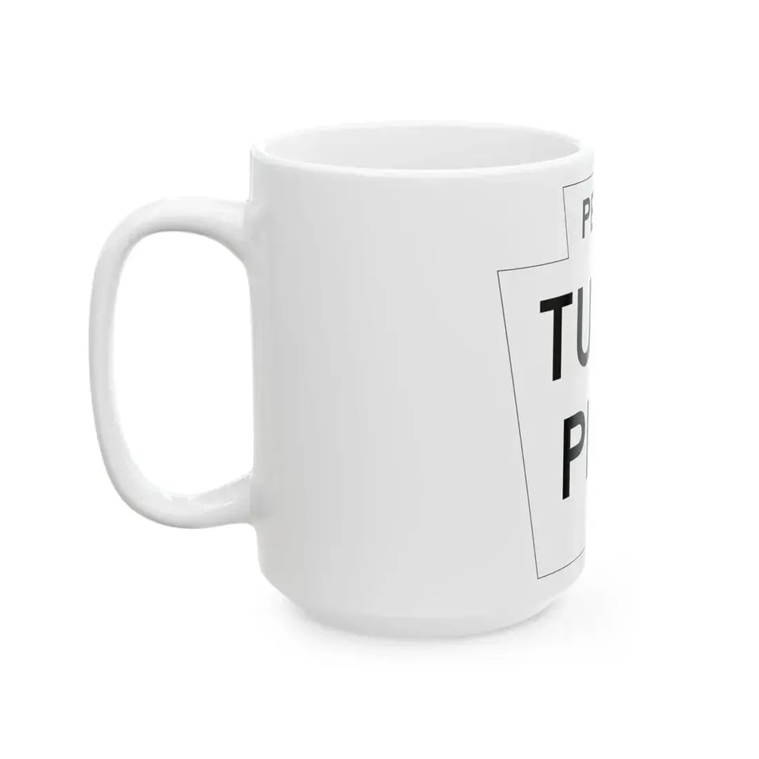 Pennsylvania Turnpike logo white (Pennsylvania) (Road Sign) White Coffee Mug - Go Mug Yourself