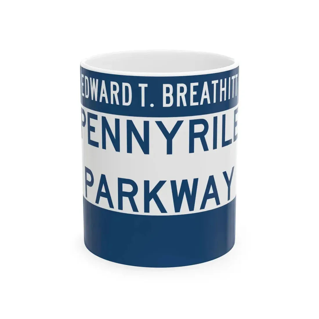 Pennyrile Parkway (Kentucky) (Road Sign) White Coffee Mug 11oz - Go Mug Yourself