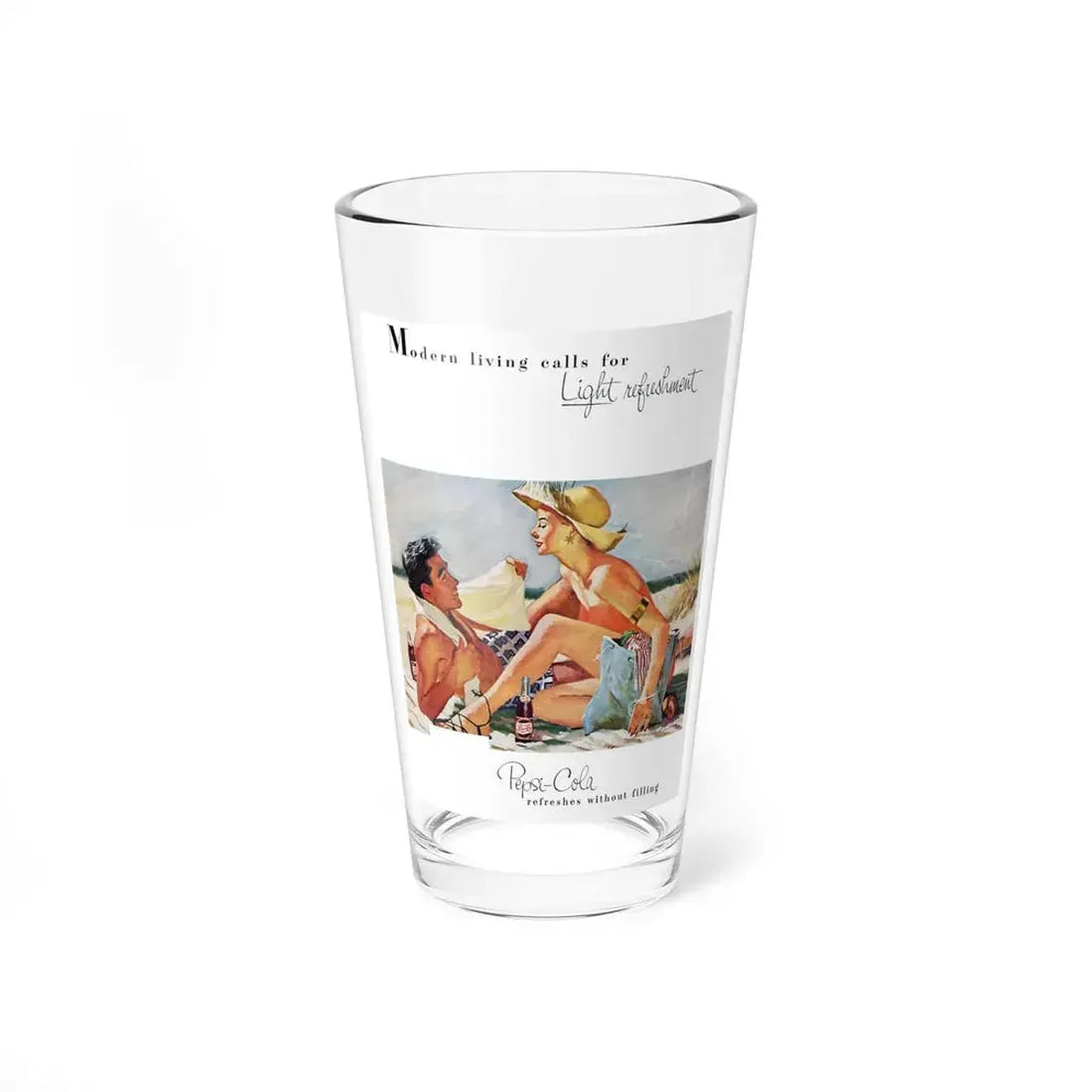 Pepsi-Cola advertisement, 1953 (Magazine Illustration) Pint Glass 16oz 16oz - Go Mug Yourself