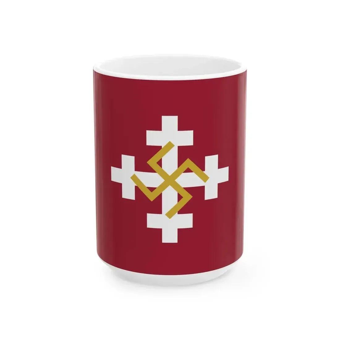 Perkonkrusta karogs (Latvia) White Coffee Mug 15oz - Go Mug Yourself