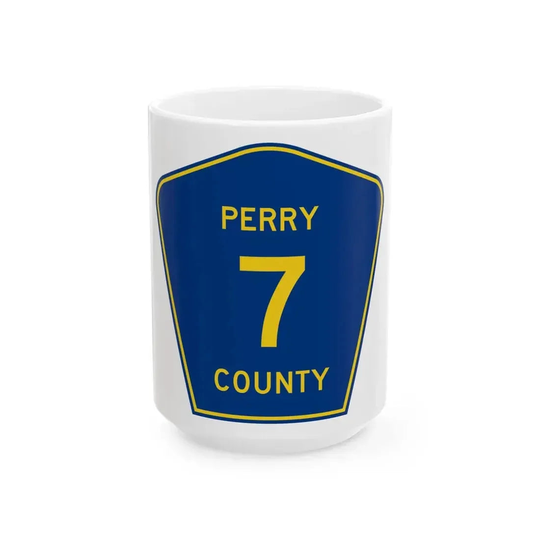 Perry County 7 (Illinois) (Road Sign) White Coffee Mug 15oz - Go Mug Yourself