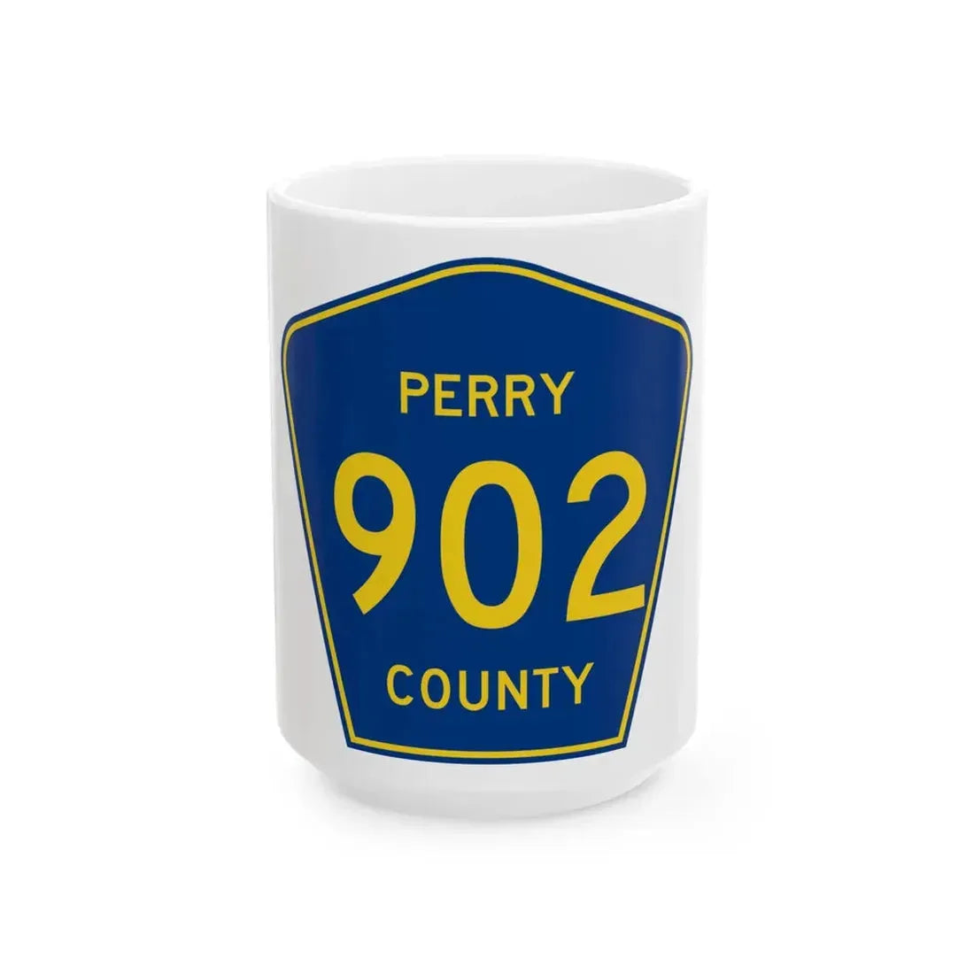 Perry County 902 (Missouri) (Road Sign) White Coffee Mug 15oz - Go Mug Yourself