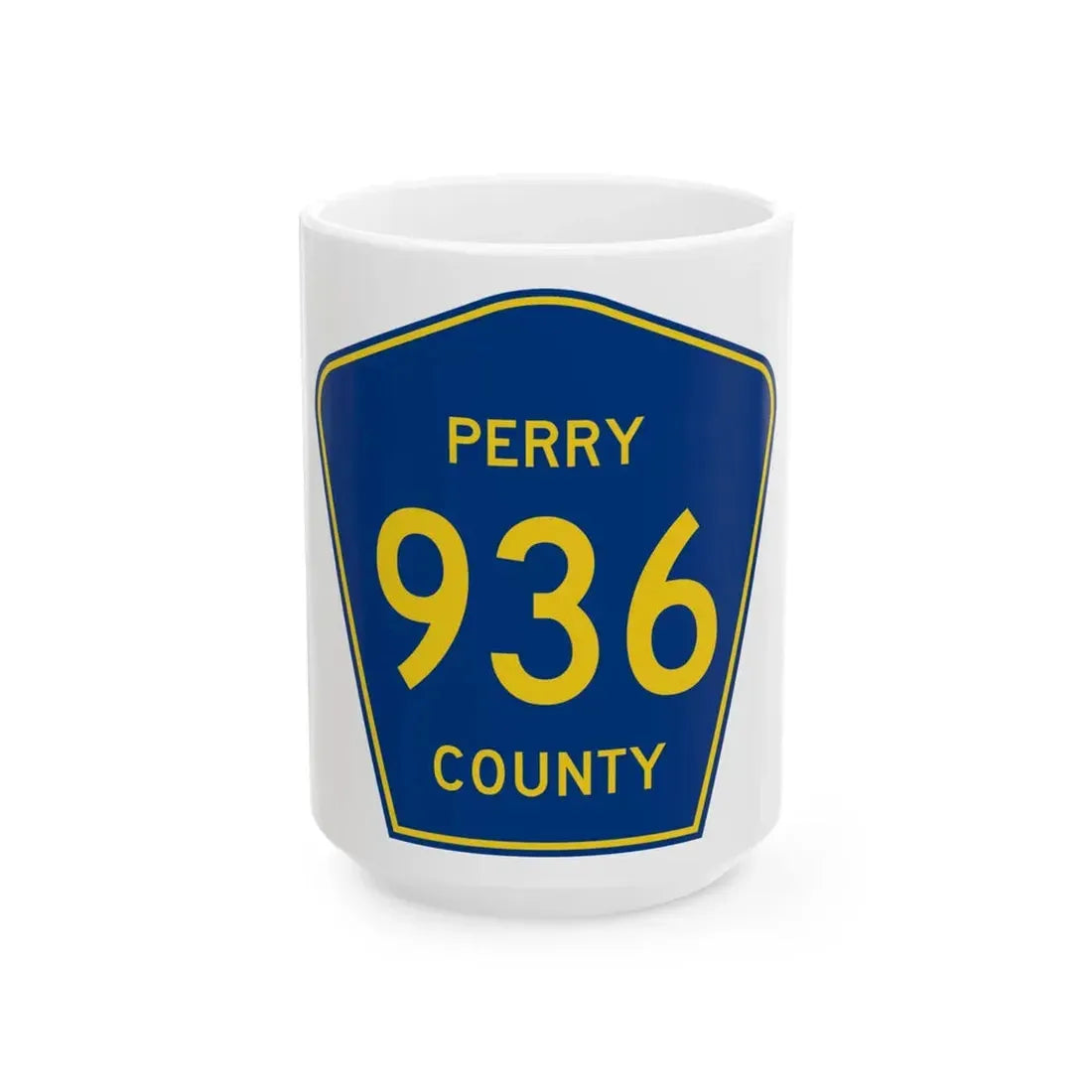 Perry County 936 (Missouri) (Road Sign) White Coffee Mug 15oz - Go Mug Yourself
