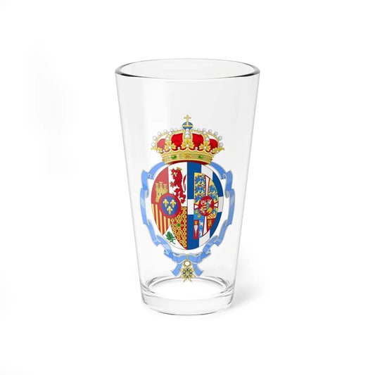 Personal Coat of arms of Sofia Queen of Spain Order of Carlos III Collars Badge Grade versión (Denmark) (Coat of Arms) Pint Glass 16oz 16oz - Go Mug Yourself