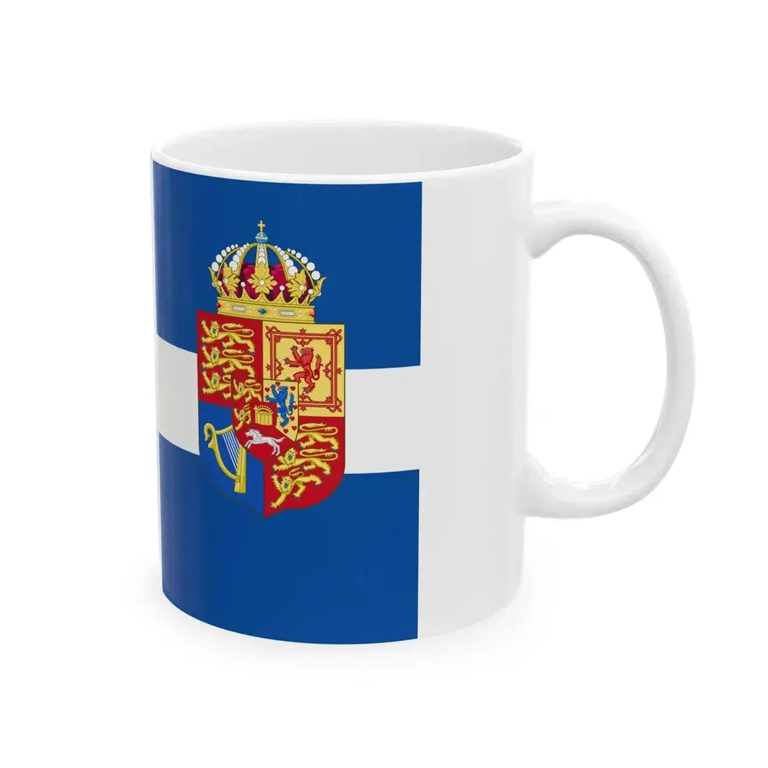 Personal flag of Queen Frederica of Greece (Greece) White Coffee Mug - Go Mug Yourself